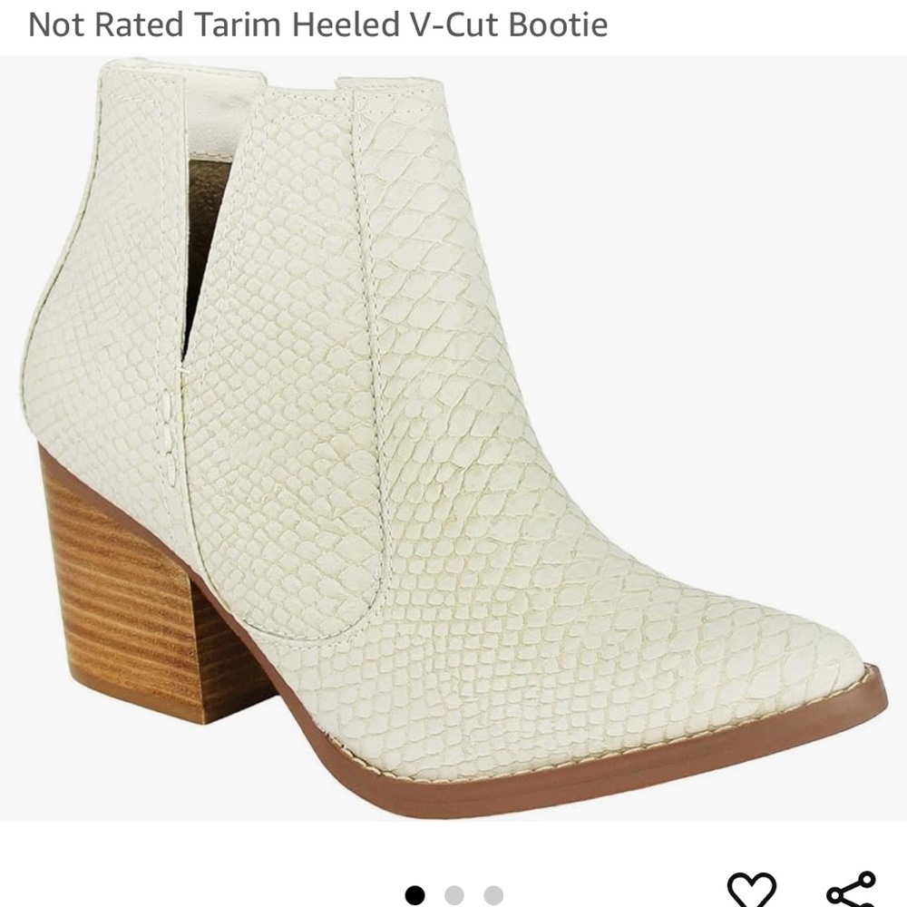 Not Rated Women's Cream Heeled Bootie